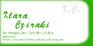 klara cziraki business card